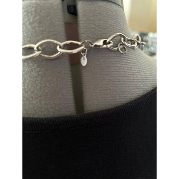 Premier Designs Marine Silver-Tone Disk Necklace With Beads Removable Layer 36” - Picture 3 of 4